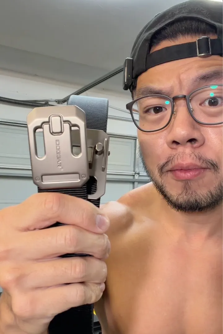 Gavin demonstrating the detail of a belt buckle